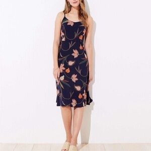 LOFT Navy Midi Dress